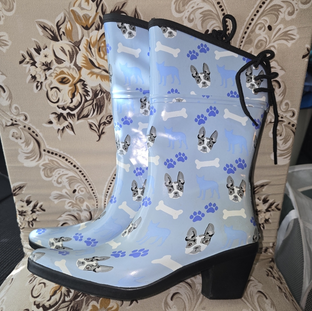dav Boston Terrier Rain Boots